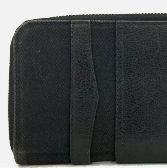 BVLGARI LEATHER CANVAS ZIPPY ZIP AROUND LONG WALLET/P0504. - Picture 5 of 13